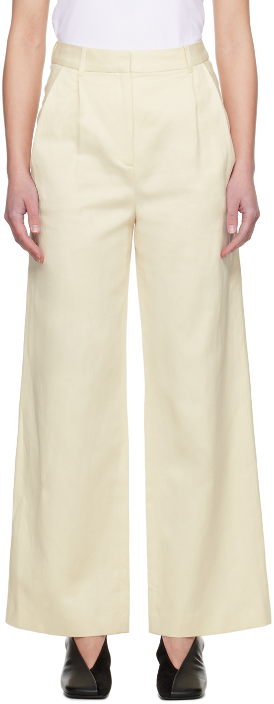 Loulou Studio Off-white Idai Trousers In Frost Ivory