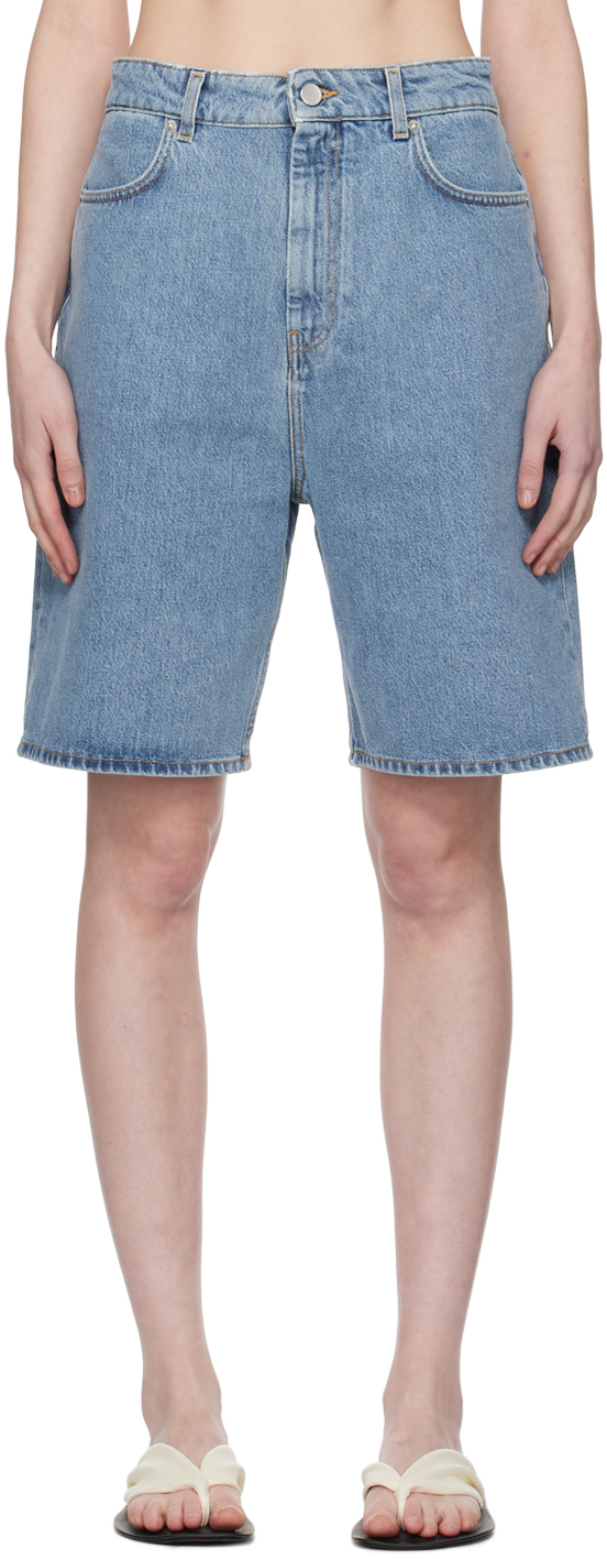 【関税込み】Loulou de Saison ブルー Isu デニムショートパンツ Loulou de Saison: ブルー Isu デニムショートパンツ | SSENSE 日本