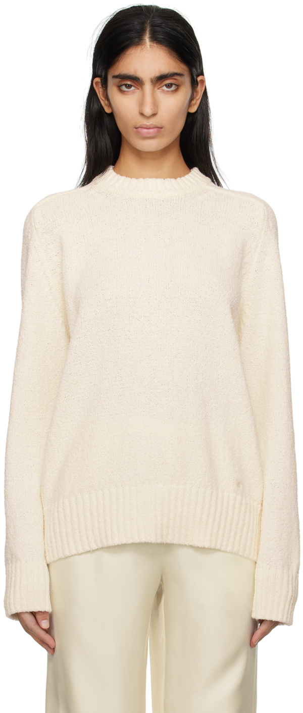 Shop Loulou Studio Off-white Canillo Sweater In Rice Ivory