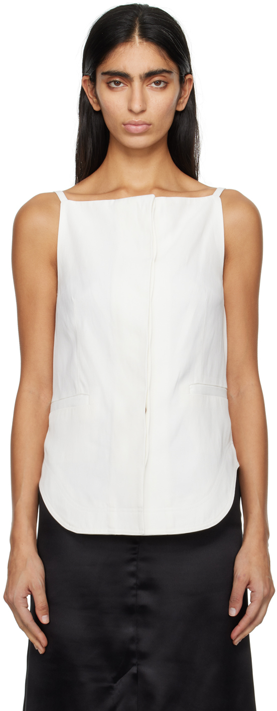 Loulou Studio White Mihant Camisole In Ivory