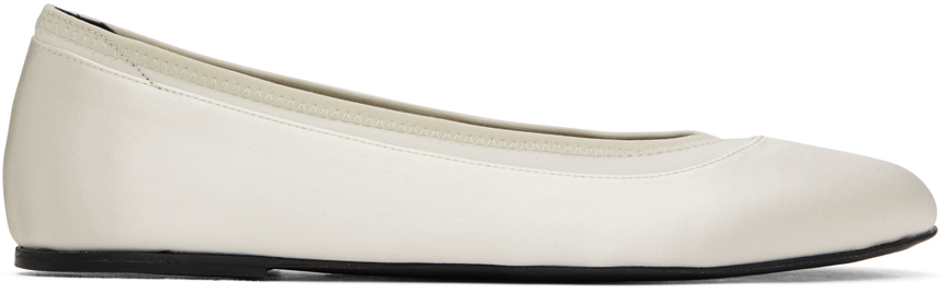 Loulou Studio Off-white Frano Ballerina Flats In Ivory
