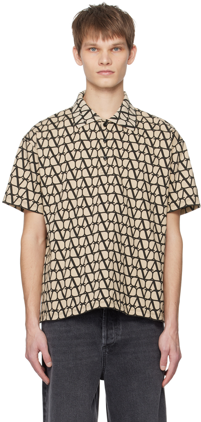 Tシャツ・カットソー VALENTINO Valentino polo shirt 'Toile Iconographe' Beige Iconographe Polo by Valentino on Sale