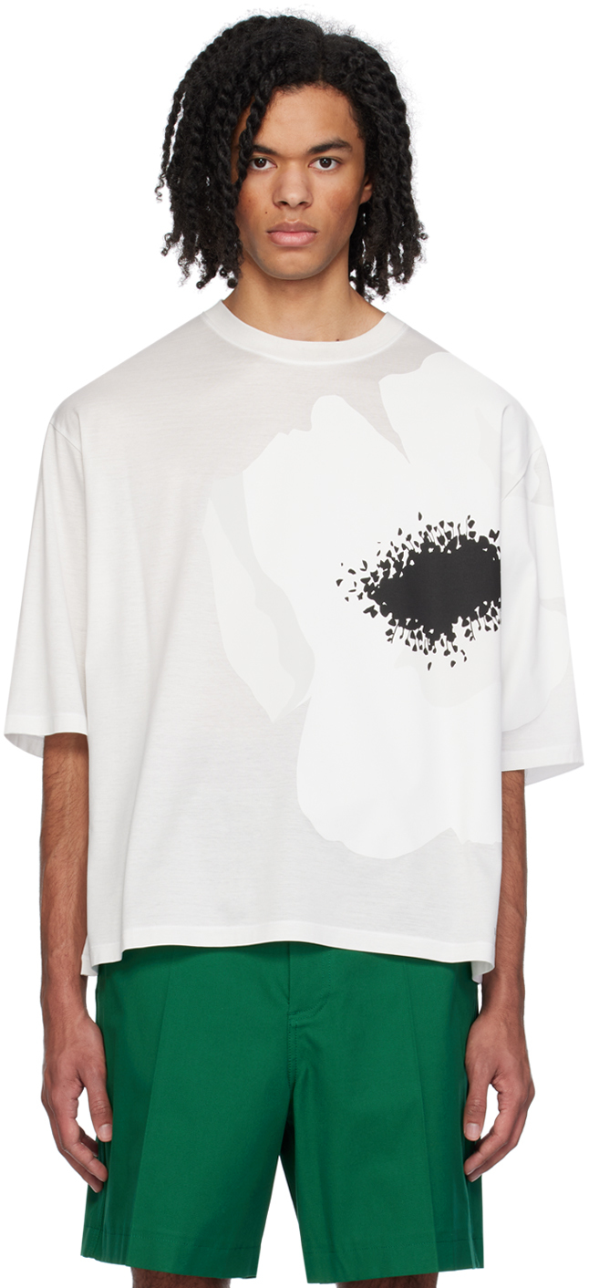 White Flower T-Shirt by Valentino on Sale