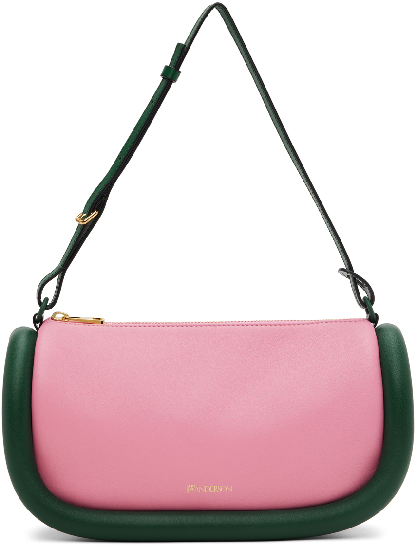 Shop Jw Anderson Pink & Green Bumper-15 Bag In 332 Pink/forest Gree