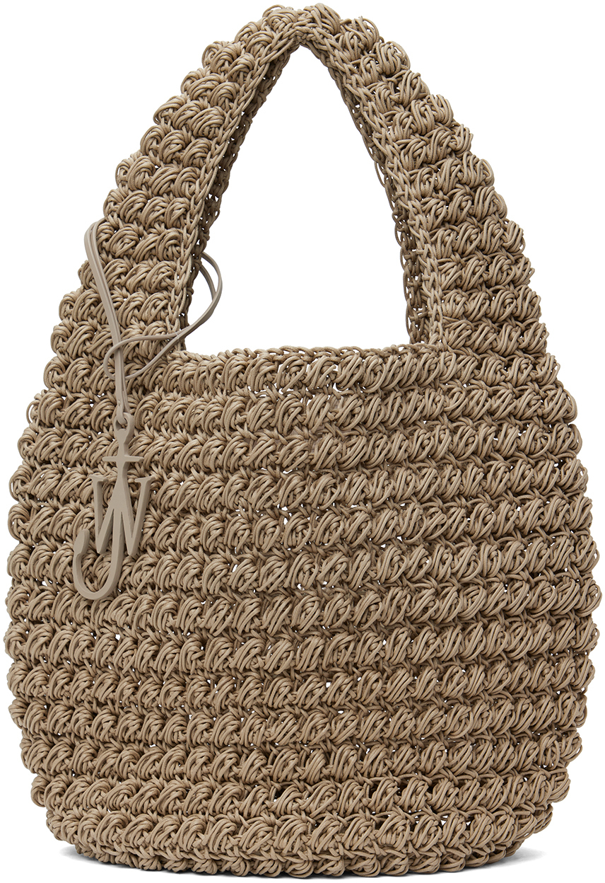 Jw Anderson Gray Large Popcorn Basket Tote In 929 Grey