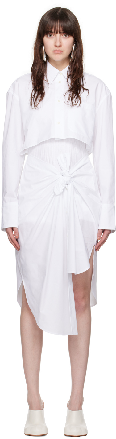Shop Jw Anderson White Knotted Minidress In 001 White