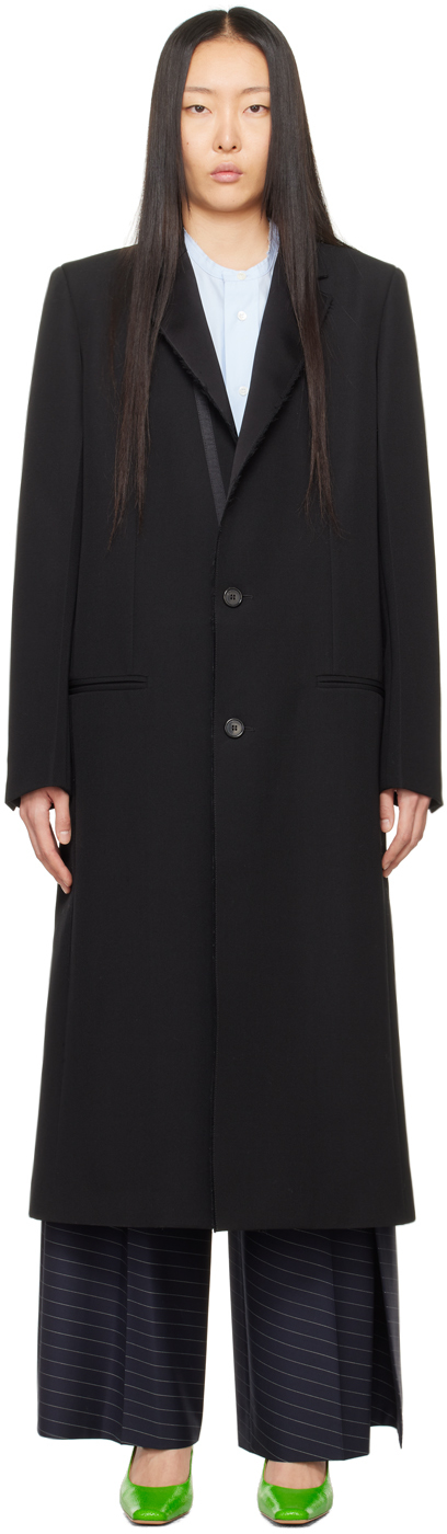 JW ANDERSON ブラックウールコート JW Andersonのブラック ボタン コートがセール中