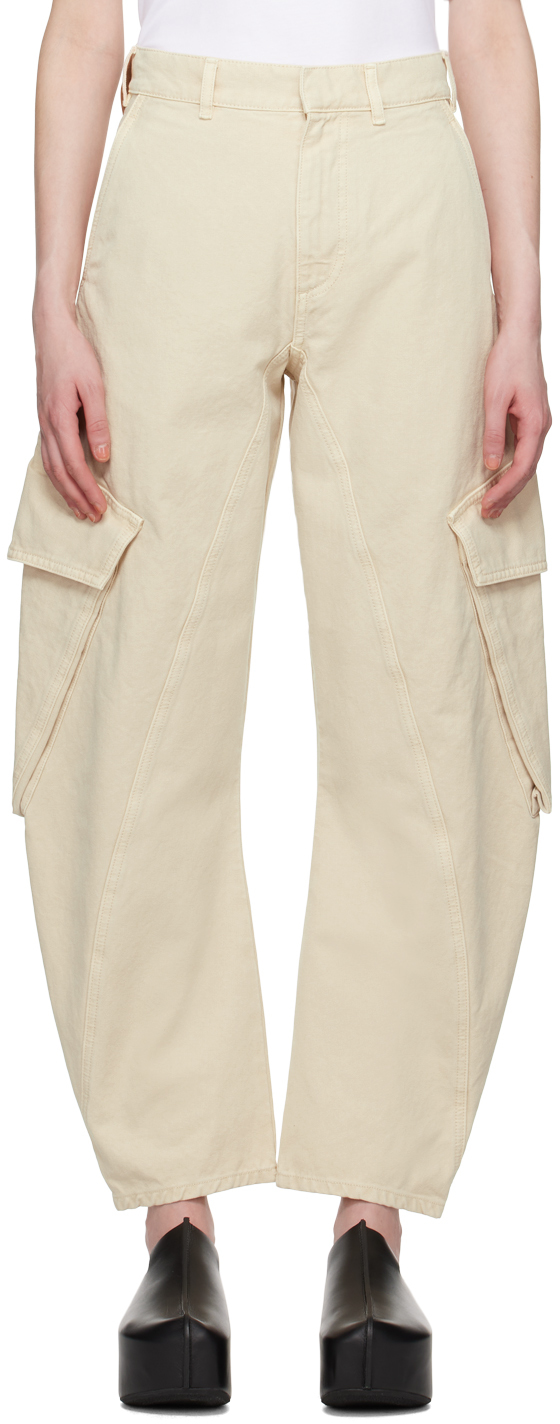 Beige Twisted Trousers