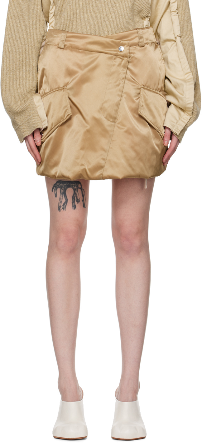 Shop Jw Anderson Beige Padded Miniskirt In 132 Beige