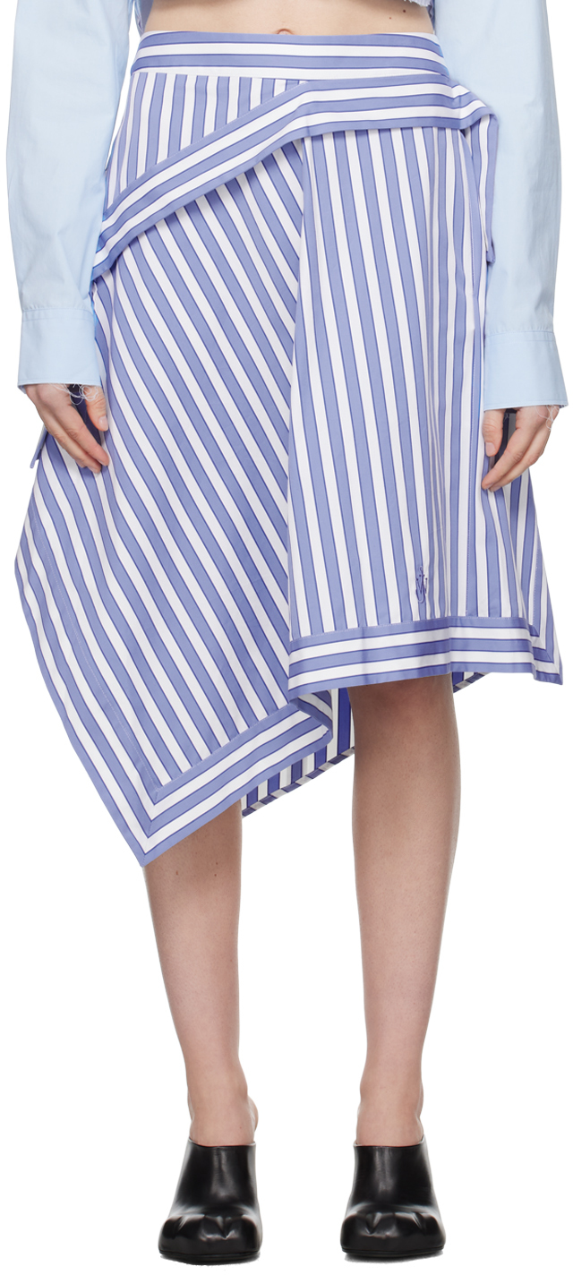 Jw Anderson Blue & White Handkerchief Miniskirt In 856 Blue/white