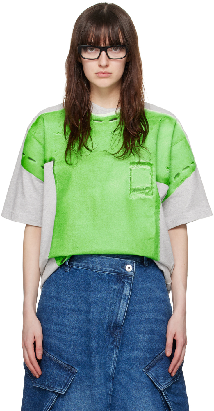 Gray & Green Clay Trompe L'Oeil T-Shirt