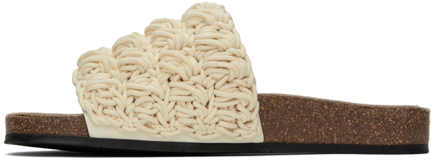 Jw Anderson Crochet Comfort Easy Slide Sandals In 19180-101-natural
