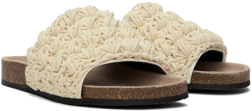 Jw Anderson Crochet Comfort Easy Slide Sandals In 19180-101-natural