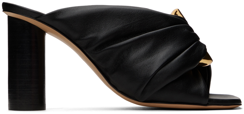 Jw Anderson 95mm Corner Leather Mules In Black