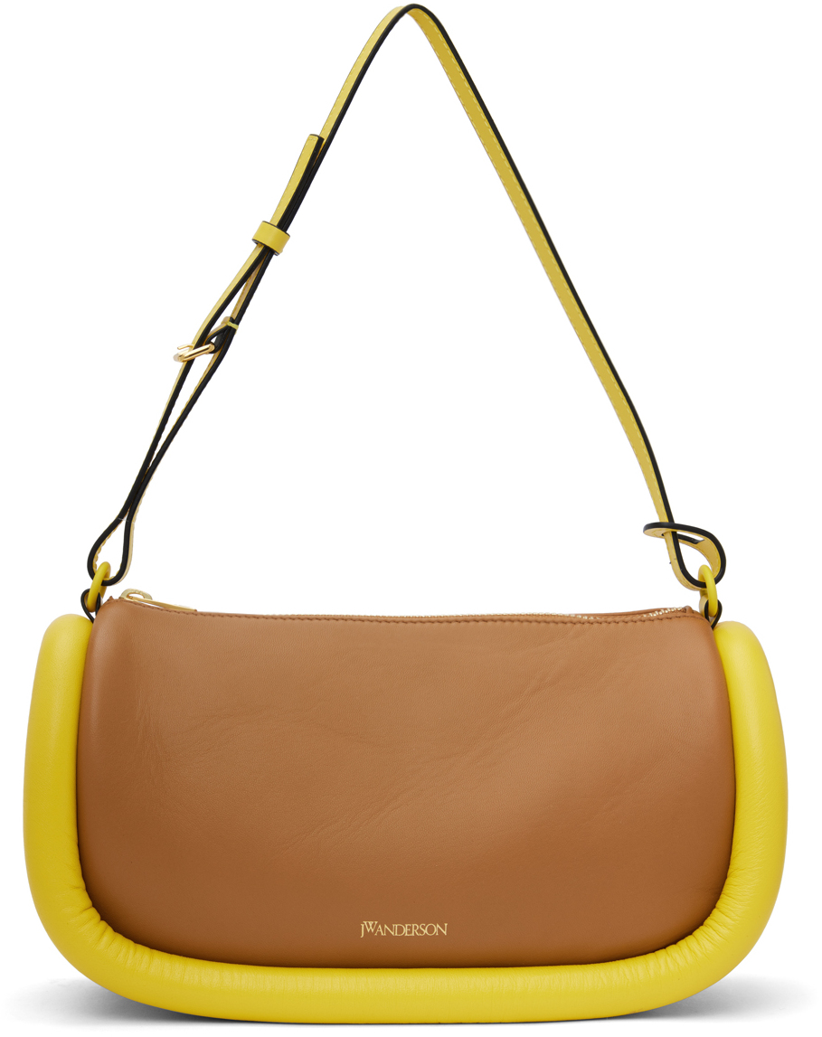 Brown & Yellow Bumper-15 Leather Crossbody Bag