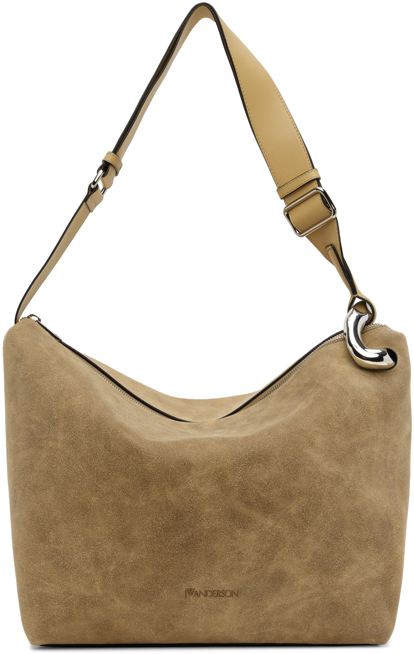 JW Anderson Taupe JWA Corner Leather Crossbody Bag SSENSE Canada