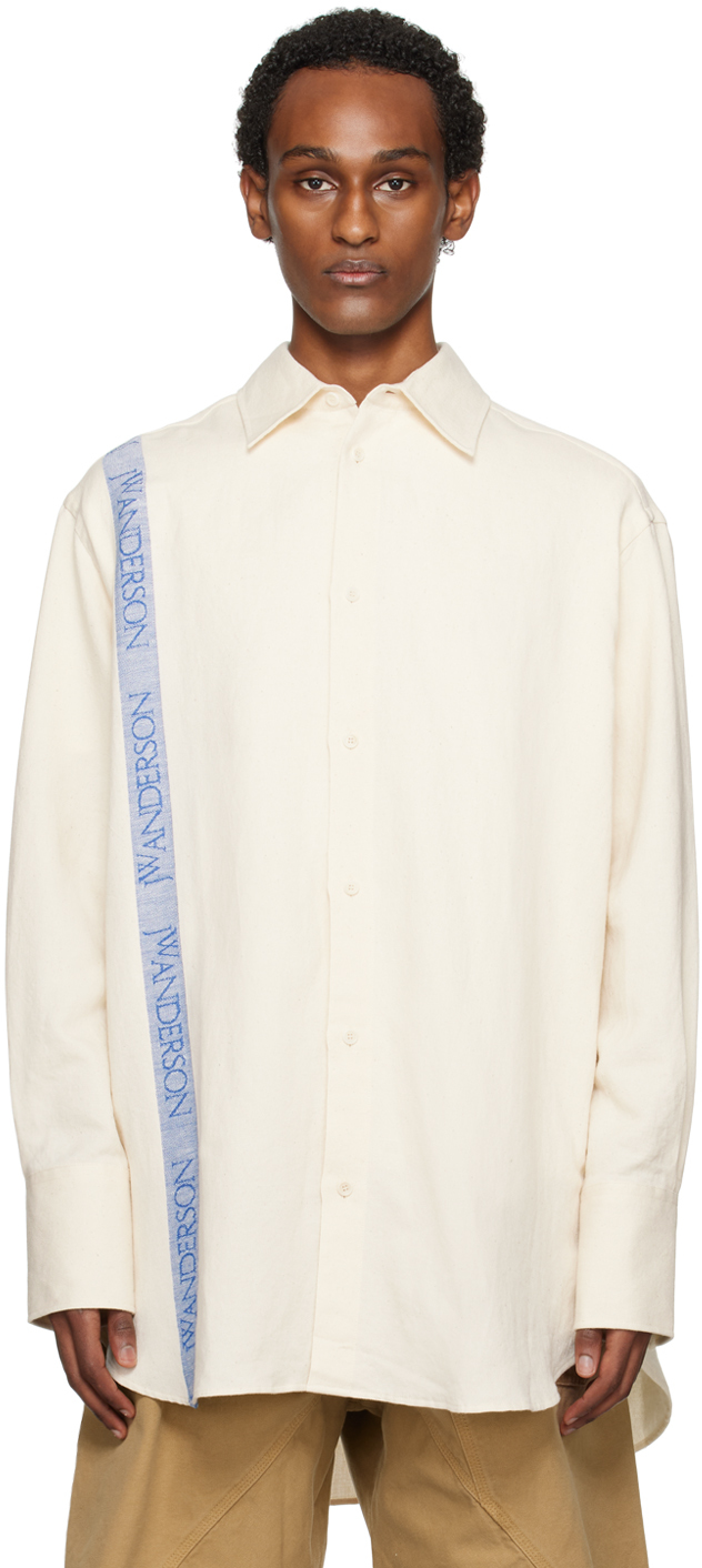 Shop Jw Anderson Off-white Tea Towel Shirt In 2 Off White
