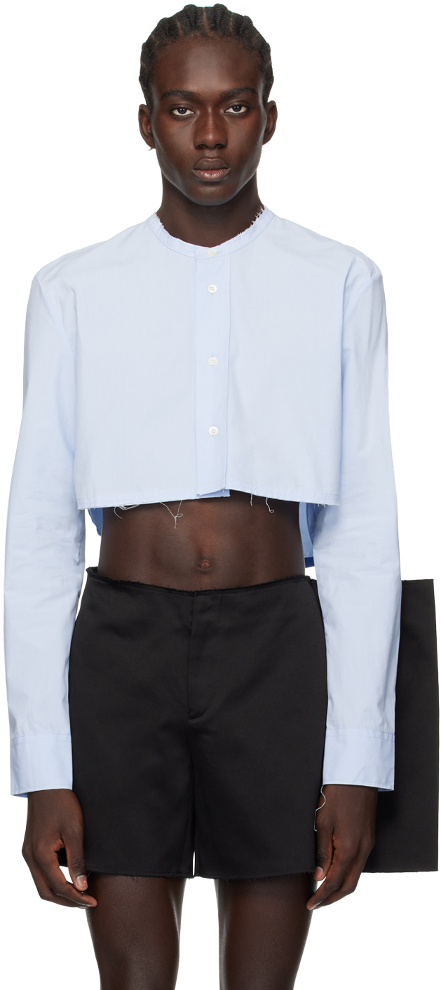Jw Anderson Blue Cropped Shirt In 800 Blue