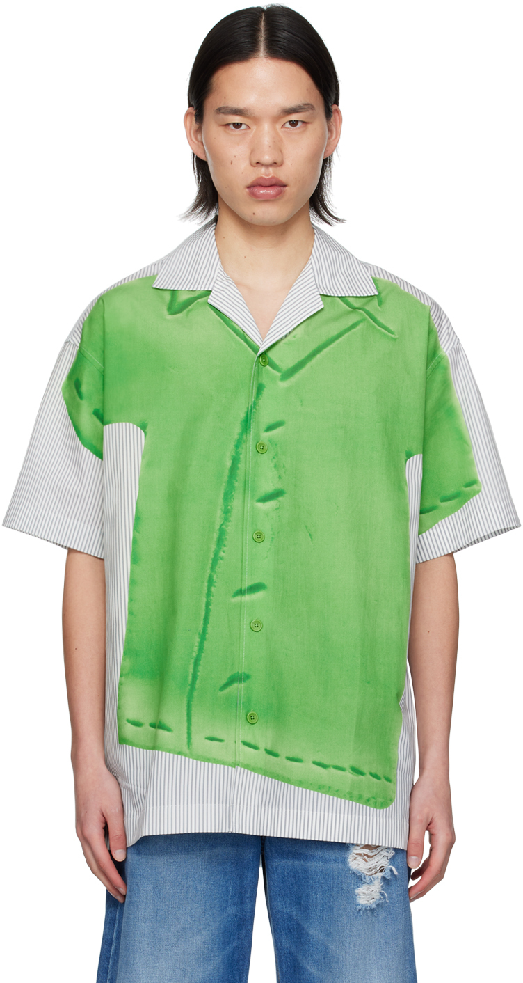 Green & Grey Printed Shirt