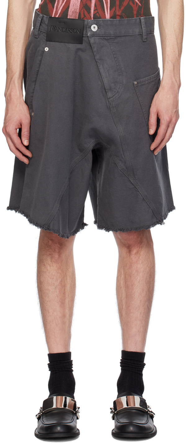 Gray Twisted Shorts
