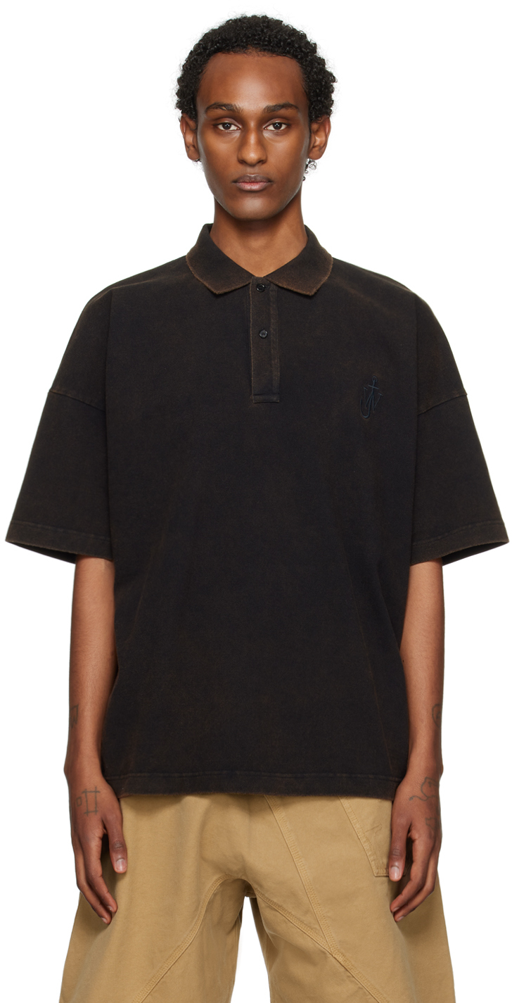 Shop Jw Anderson Brown Anchor Polo In 600 Brown