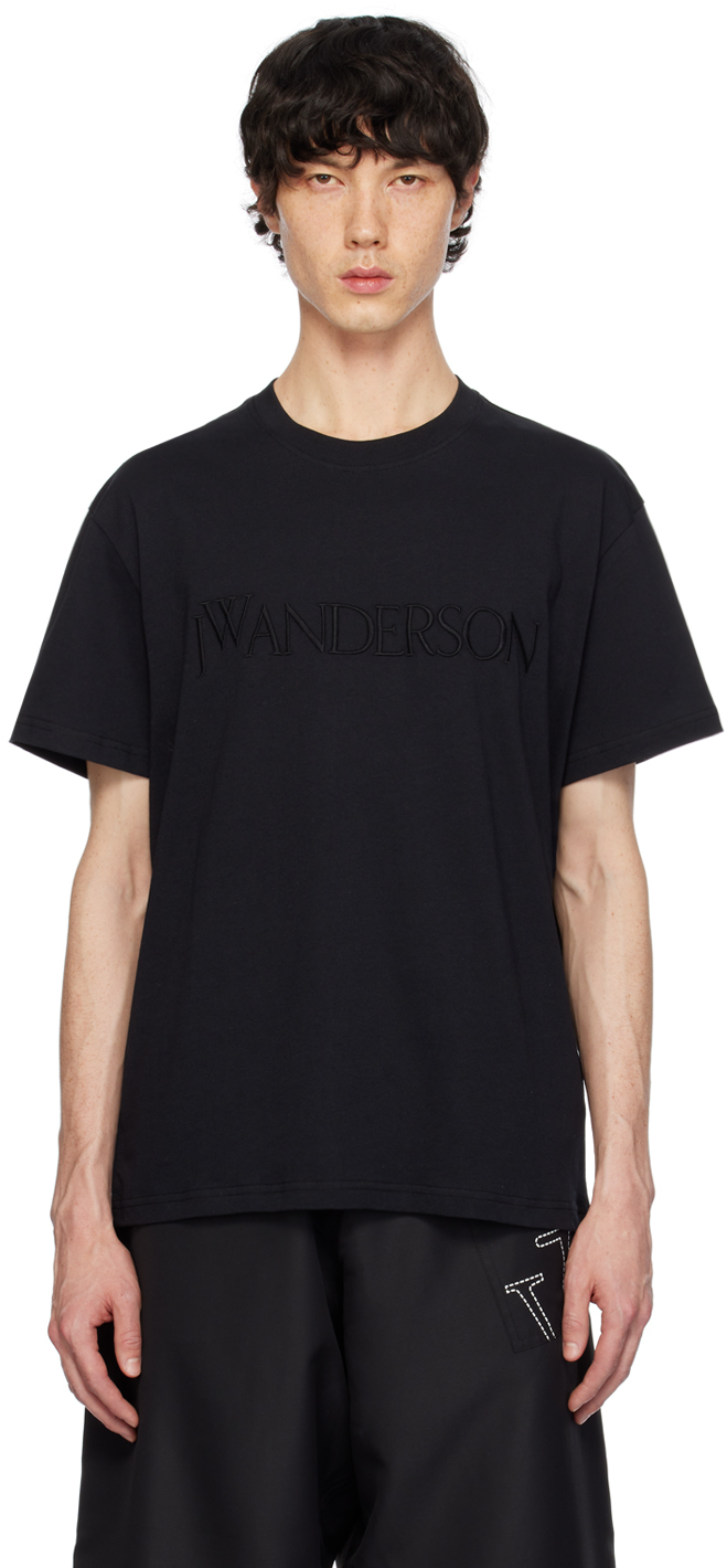 JW Anderson Black Embroidered T-Shirt