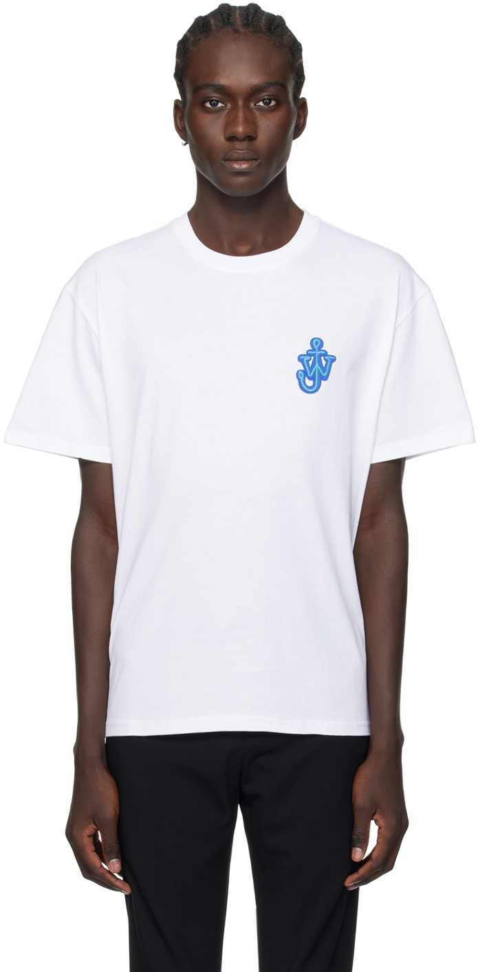 Shop Jw Anderson White Anchor Patch T-shirt In 1 White