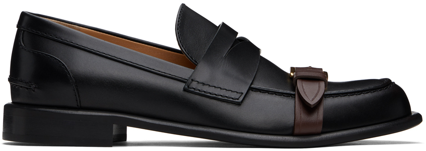 Shop Jw Anderson Black Leather Loafers In 19220-001-black