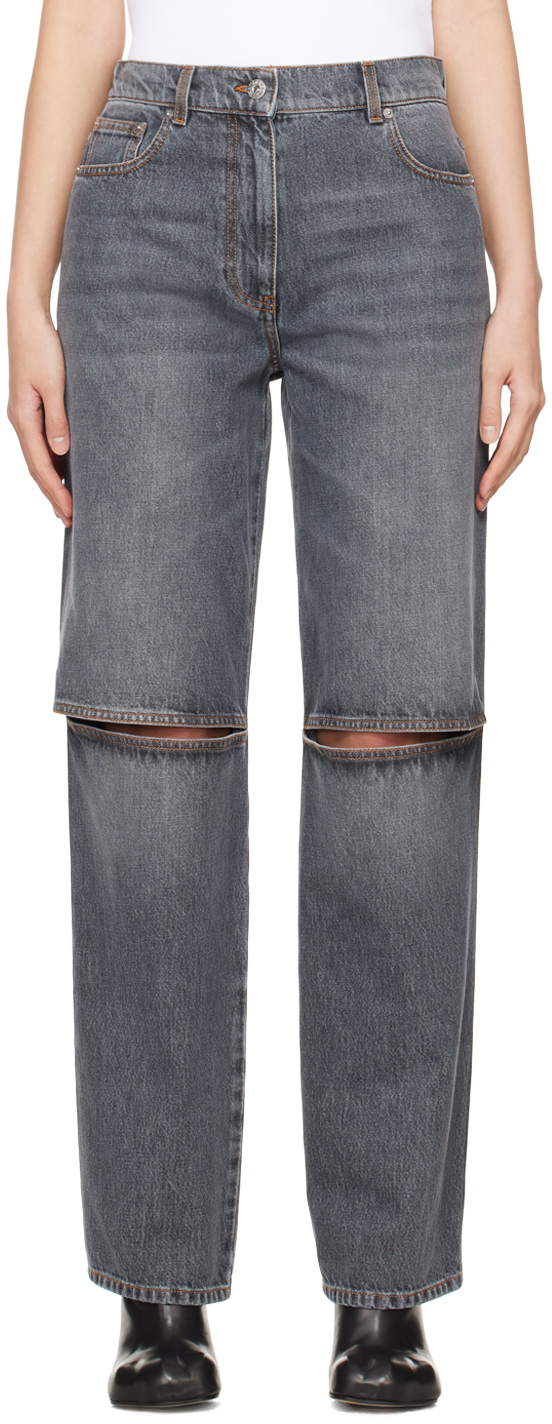 jw anderson gray cutout jeans