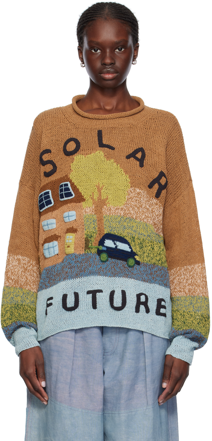 Shop Story Mfg. Multicolor Twinsun Sweater In Clay Solar Future