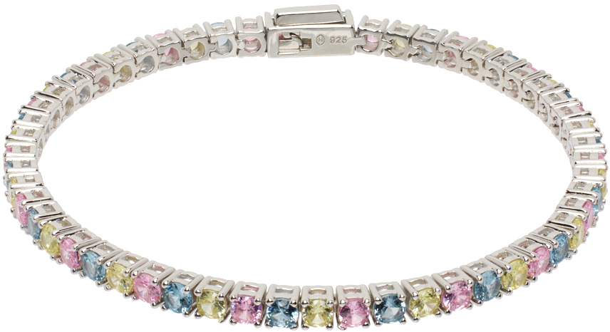 Silver Classic Rainbow Tennis Bracelet