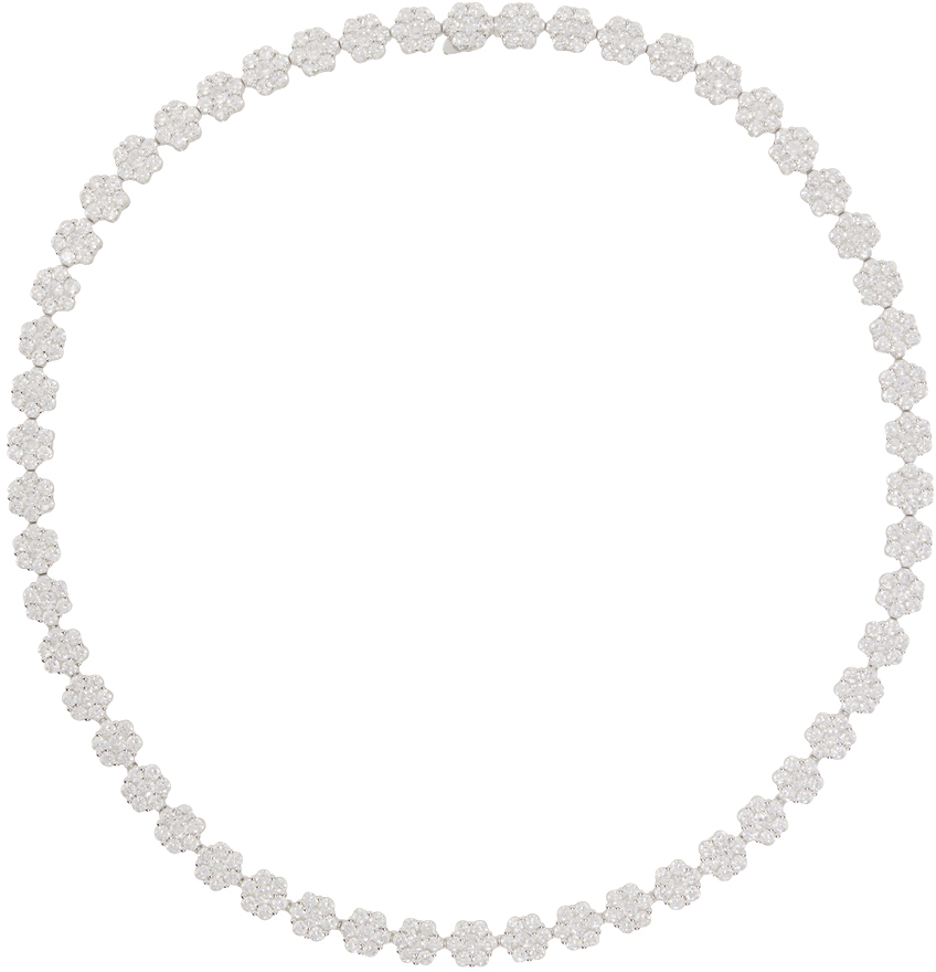 Silver Daisy Tennis Chain Necklace