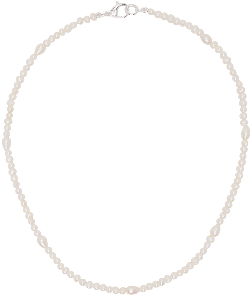 Shop Hatton Labs Ssense Exclusive White Pearl Drop Necklace