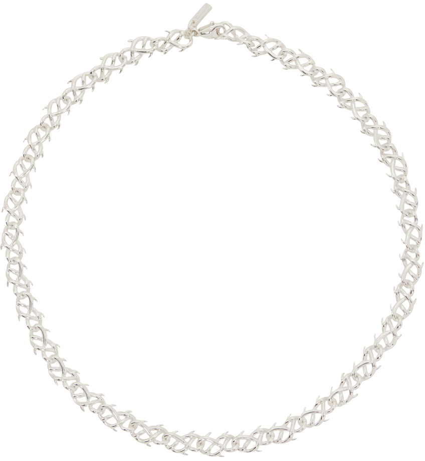 Silver Thorn Link Necklace