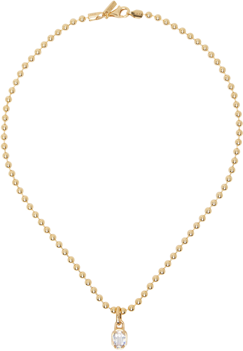 Shop Hatton Labs Gold Emblem Pendant Necklace In Silver