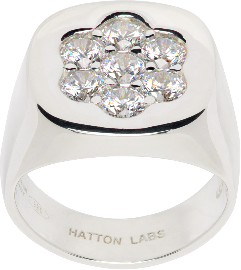 Shop Hatton Labs Silver Daisy Signet Ring