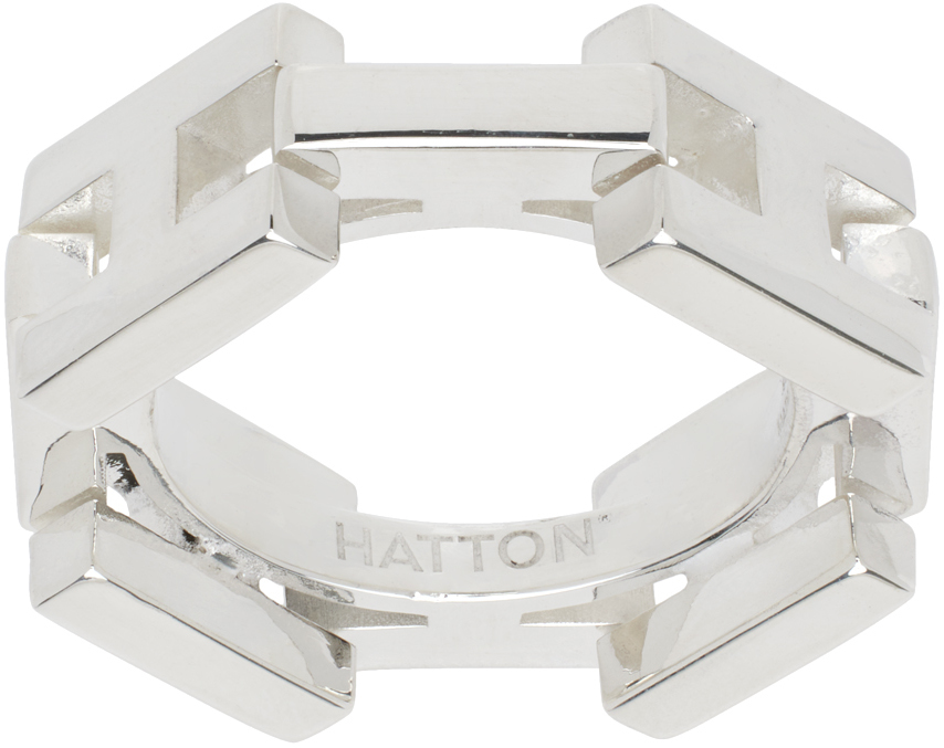 Shop Hatton Labs Silver Large H Ring