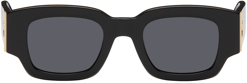 Shop Ami Alexandre Mattiussi Black Classical Ami De Cœur Sunglasses In Black/001