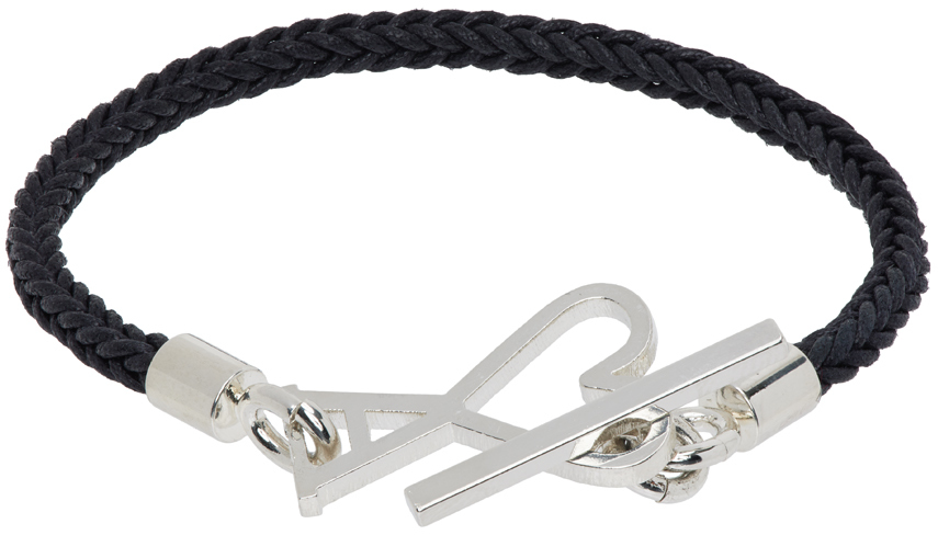 Black & Silver Ami de Caur Cord Bracelet