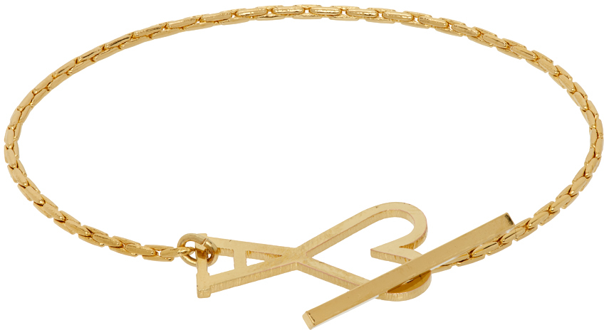 Ami Alexandre Mattiussi Gold Ami De Cœur Chain Bracelet In Gold/902