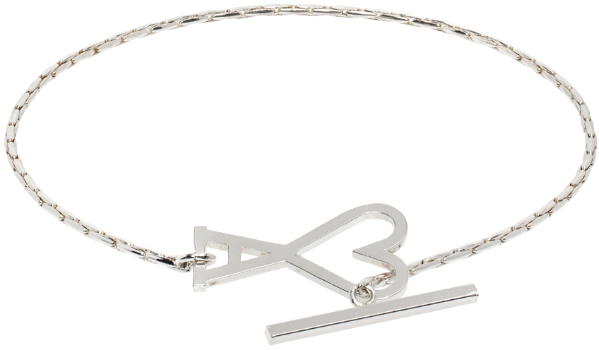 Ami Alexandre Mattiussi Silver Ami De Cœur Chain Bracelet In Silver/900