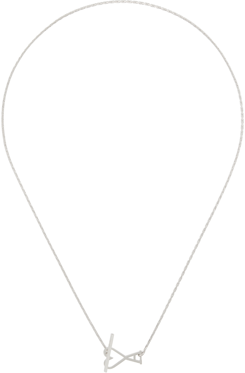 Ami Alexandre Mattiussi Silver Ami De Cœur 2 In 1 Chain Necklace In Silver/900