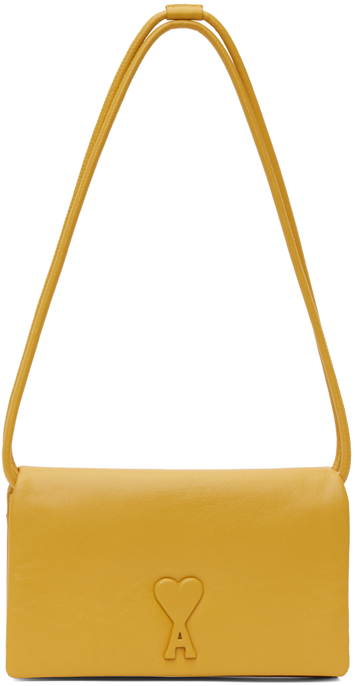 Shop Ami Alexandre Mattiussi Yellow Wallet Strap Voulez-vous Bag In Citronella/720