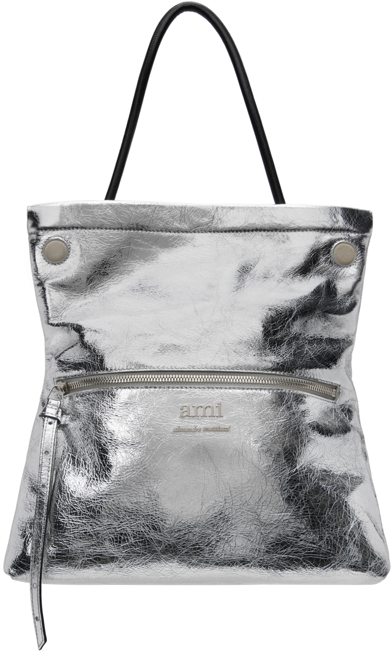 Silver Grocery Bag Tote