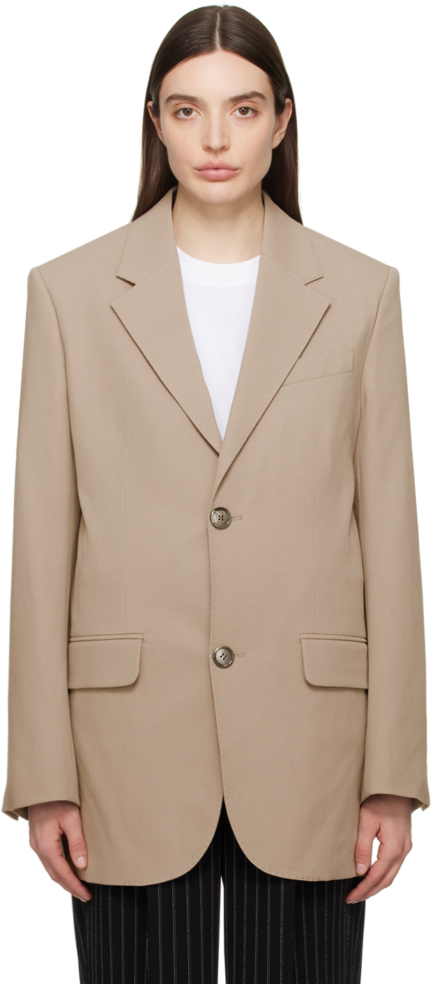 Taupe Buttoned Blazer