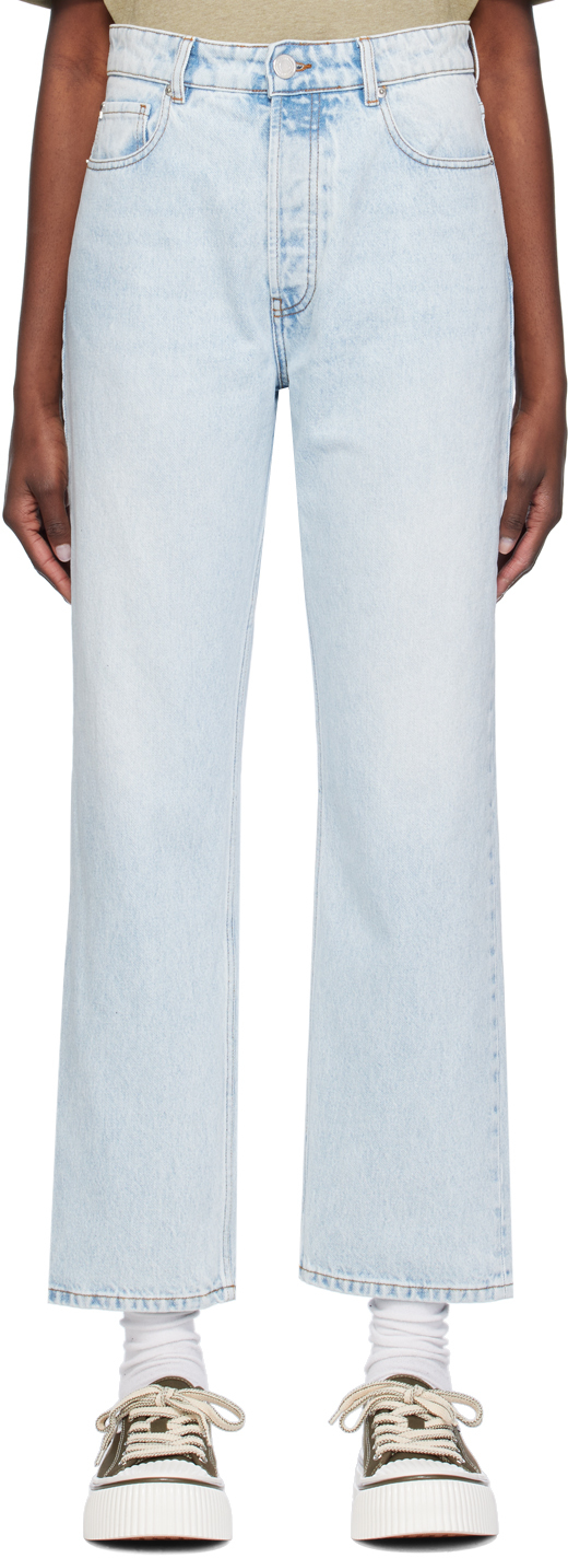 【関税&送料込】Ami Paris Washed Blue Denim Jeans USED BLUE Tapered Fit Jeans | AMI PARIS