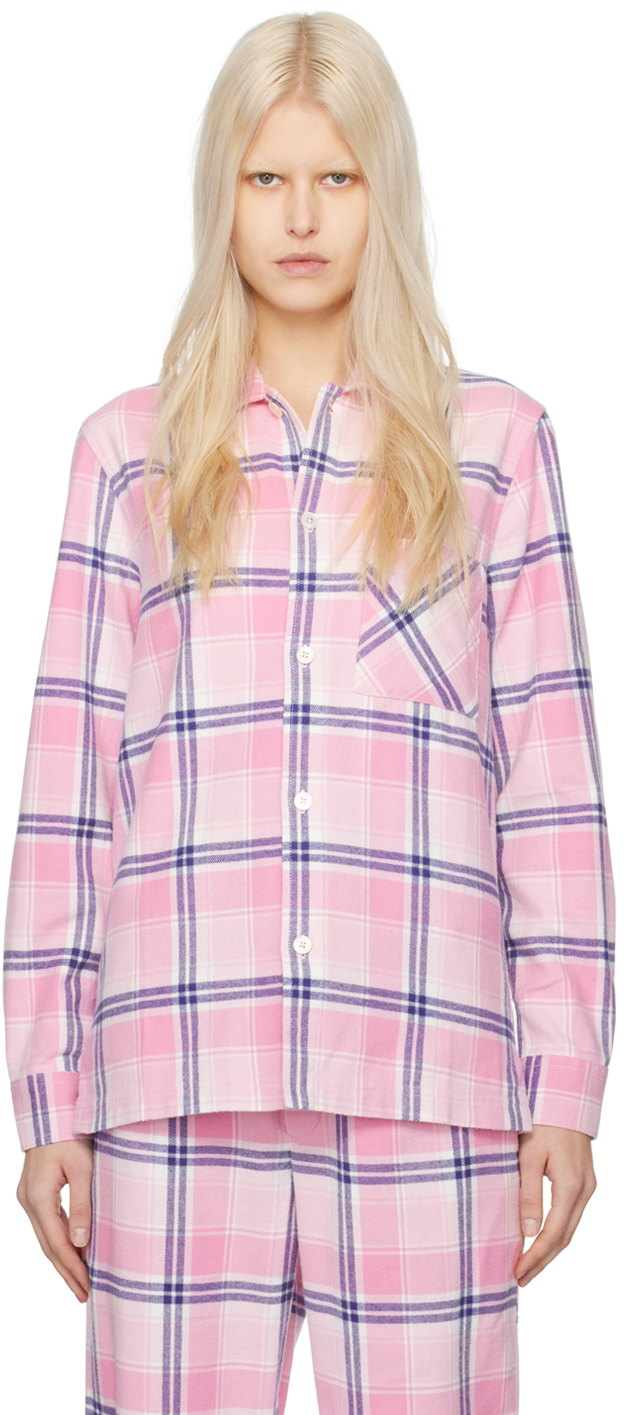 Pink Check Pyjama Shirt