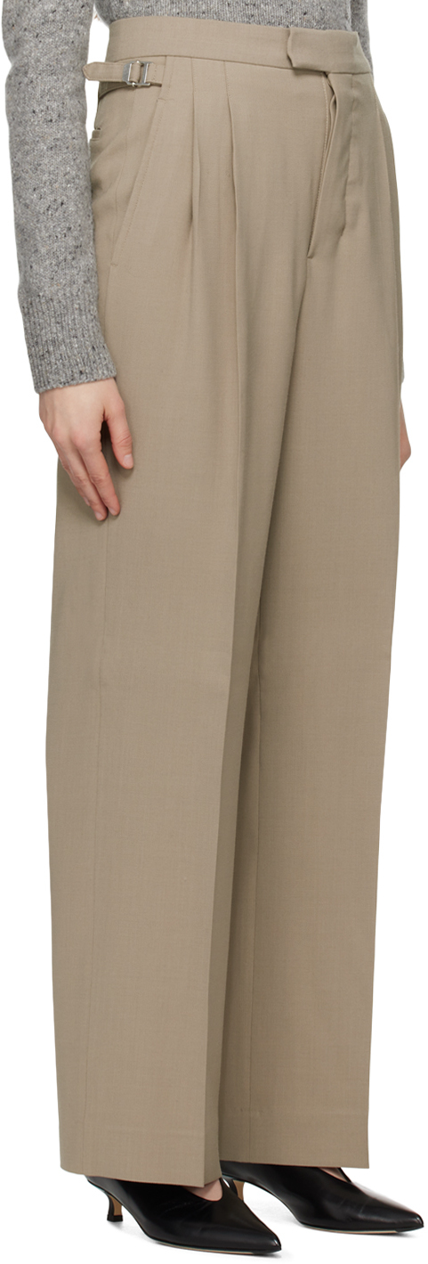 Ami Alexandre Mattiussi Taupe Pleated Trousers In Light Taupe/2811