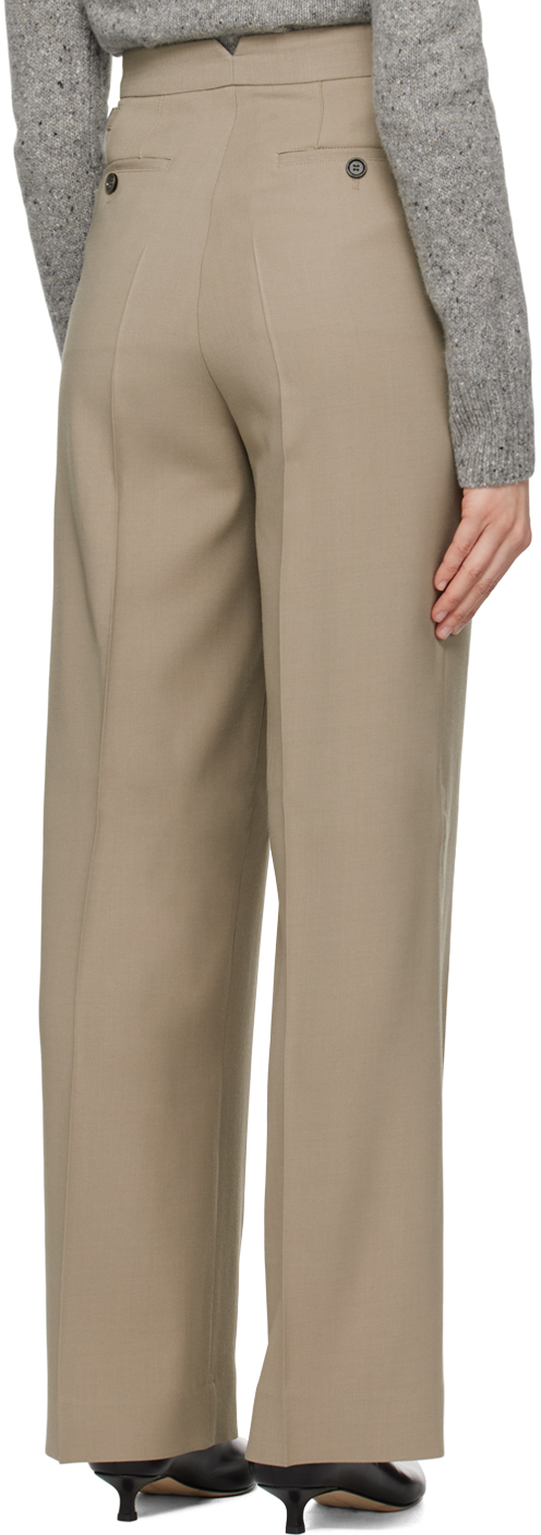 Ami Alexandre Mattiussi Taupe Pleated Trousers In Light Taupe/2811