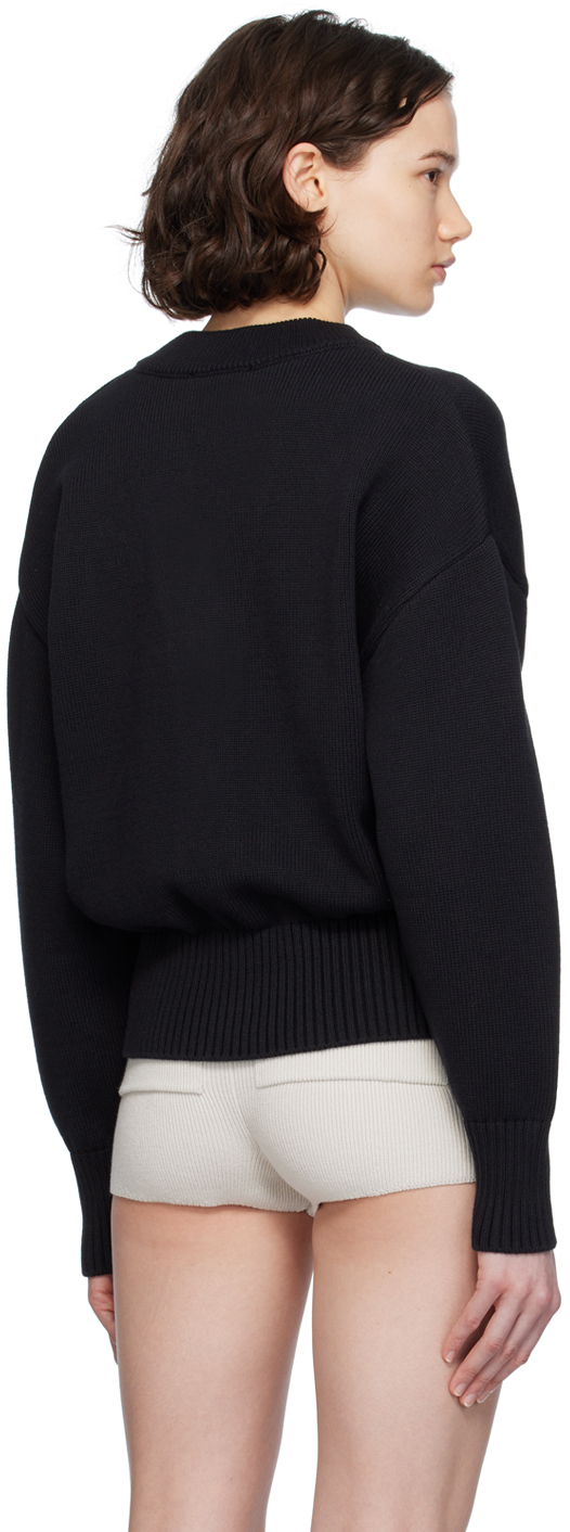 Ami Alexandre Mattiussi Black Cotton Blend Cardigan In Black/001